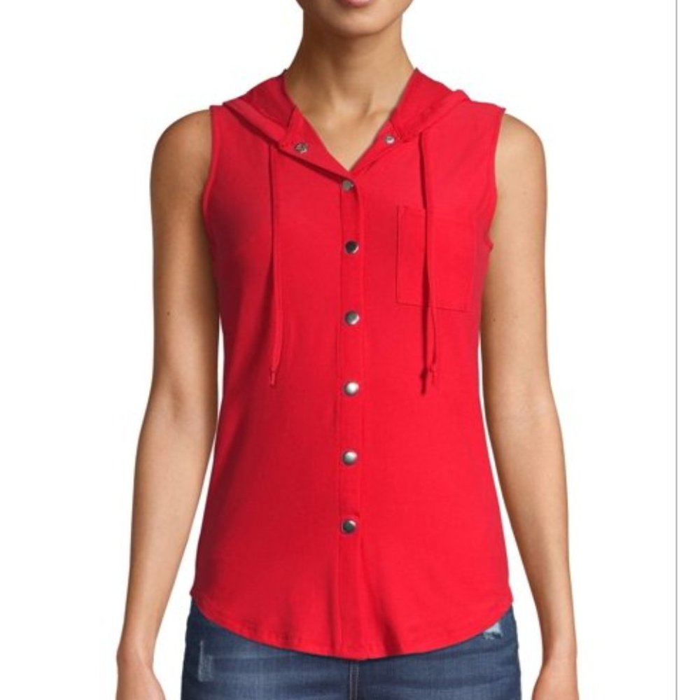 No Boundaries Juniors’ Knit Hooded Tank